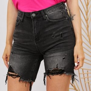 Risen Piper Full Size High Rise Mid-Length Shorts